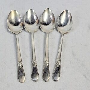 1847 Rogers & Bros Adoration Int'l Silverplate Tea Spoons Lot of 4